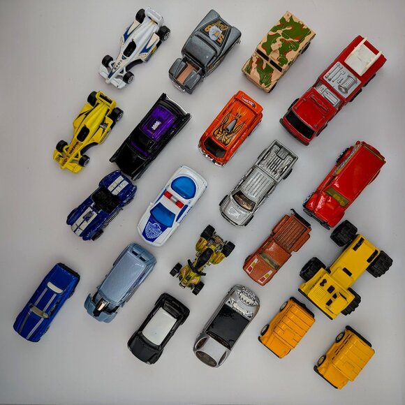 Bundle of 19 Diecast Toy Cars – Fire Trucks, Race Cars, Police & More! - Picture 1 of 12